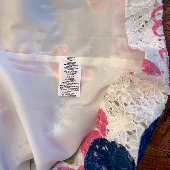 Trina Turk Dress Women Size 10 Petaluma Colorful Floral Lace Fit Flare Retro Mod - Picture 7 of 11